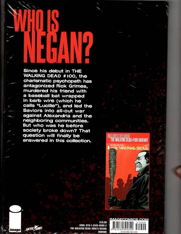 HERE'S NEGAN Image Comics Graphic Novel HARDCOVER SEALED Book Walking Dead J312