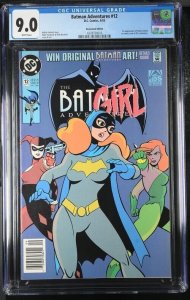 BATMAN ADVENTURES #12 CGC 9.0 1ST HARLEY QUINN NEWSSTAND WHITE PAGES