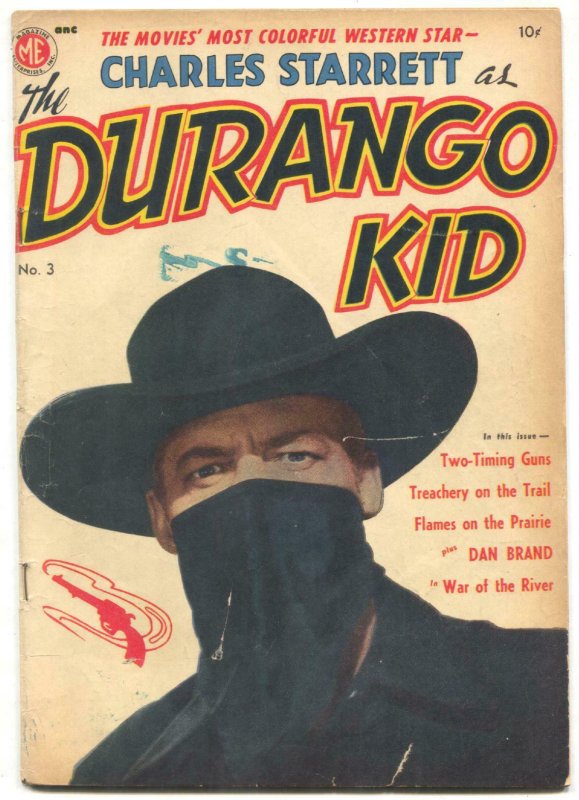 Durango Kid #3 1950- Frazetta story- Charles Starrett photo cover VG