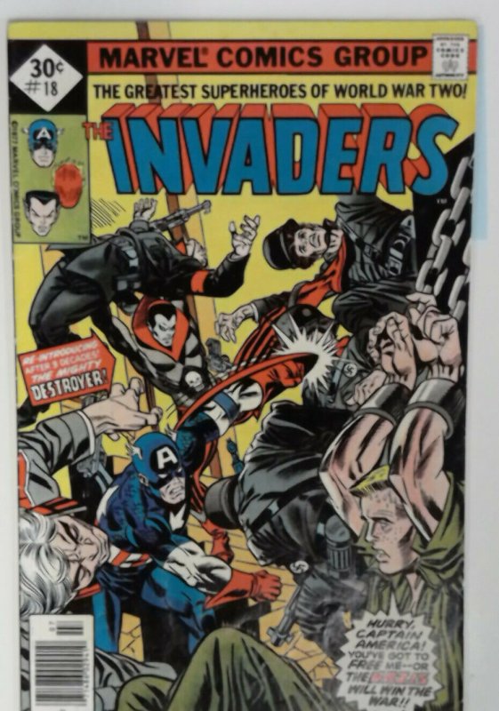 THE INVADERS 18 FN+  1977  Marvel Comic Comics book Captain America Sub-mariner