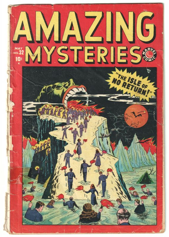 Amazing Mysteries #32 (1949) 1st Marvel Horror comic, continues from Sub-Mariner
