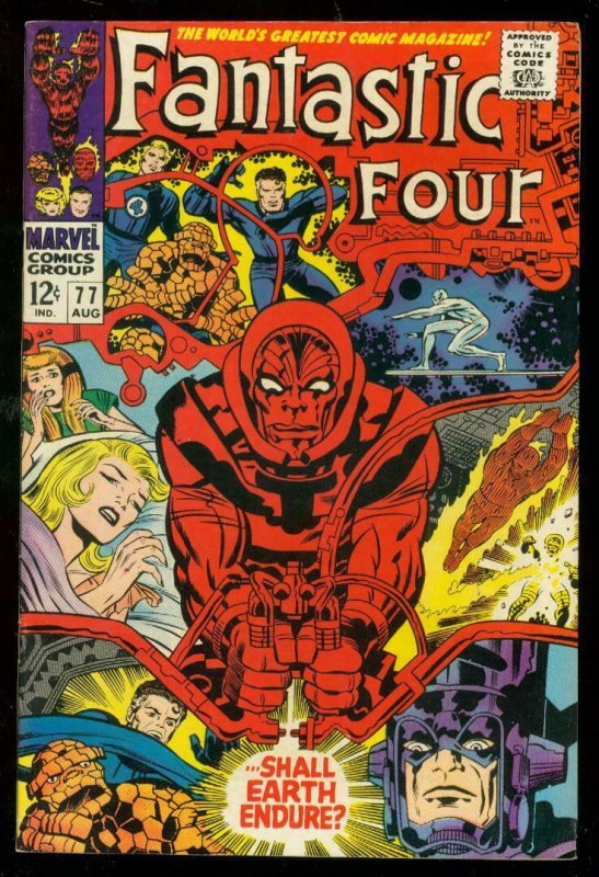 FANTASTIC FOUR #77 1968-MARVEL COMICS-JACK KIRBY-THING VF 