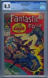 FANTASTIC FOUR #62 CGC 8.5 1ST BLASTAAR SANDMAN INHUMANS JACK KIRBY