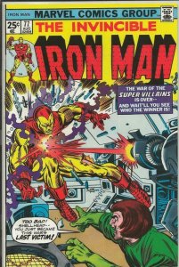 Iron Man #77 ORIGINAL Vintage 1975 Marvel Comics War of Super Villains