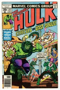 Incredible Hulk #217 ORIGINAL Vintage 1977 Marvel Comics Ringmaster Newsstand