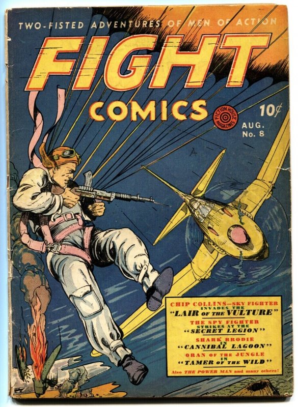 FIGHT COMICS #8-FICTION HOUSE-1940-WWII-TUSKA-GOLDEN-AGE