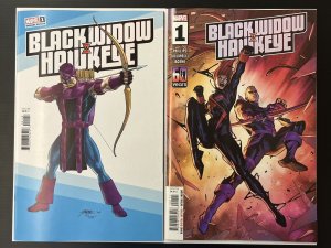 BLACK WIDOW AND HAWKEYE #1 CVR A + 1:25 GEORGE PEREZ VAR NM IN-HAND PROSHIPPER