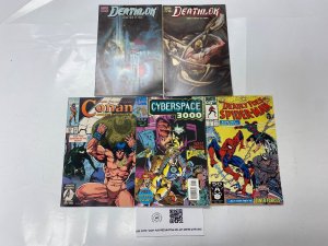 5 MARVEL comic books Deathlok #2 3 Conan #267 Cyberspace 3000 #1 Deadly 55 KM18