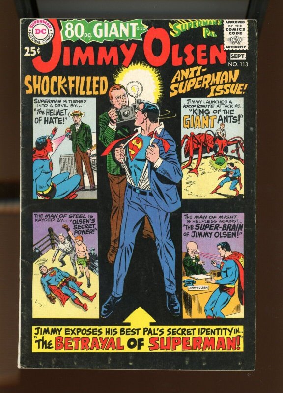 Superman's Pal Jimmy Olsen #113 -Curt Swan Art. 80 Pg Giant Issue (6.0/6.5) 1968