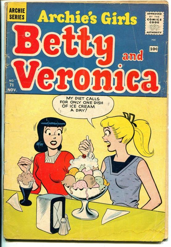 Archie's Girl's Betty & Veronica #71 1961-ice cream cover-G