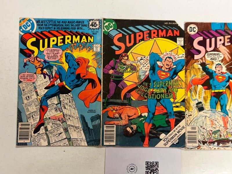 3 Superman DC Comic Books # 307 314 335 Batman Flash Wonder Woman 68 JS68
