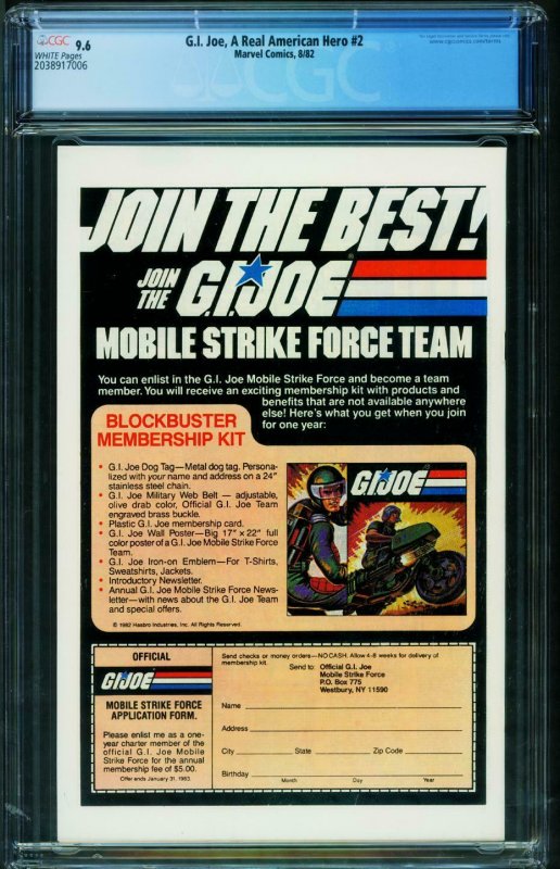 G.I. Joe Real American Hero #2 1983 1st Kwinn Newsstand-2038917006