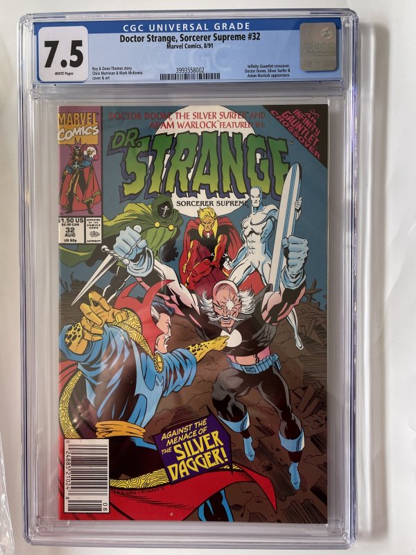 Dr. STRANGE SORCERER SUPREME # 32 - CGC 7.5 Newsstand 1991 NOX ORIGIN & 1st APP
