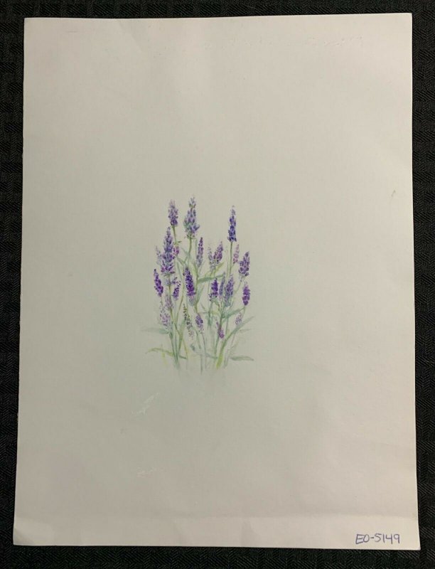 EASTER BLESSINGS Painted Purple Flowers 9x12 Greeting Card Art #5149