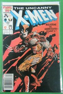 Uncanny X-Men #212 Wolverine vs Sabretooth Round 1 Marvel 1986 VG