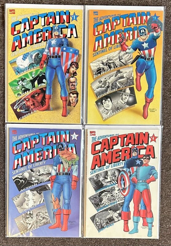 The Adventures Of Captain America Sentinel Of Liberty #1,2,3,4 Marvel Set