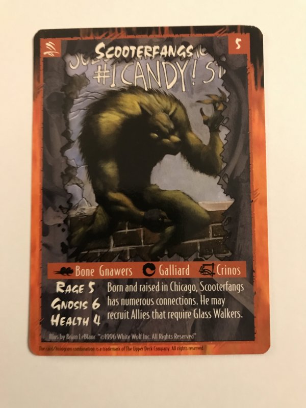 SCOOTERFANGS : RAGE LEGACY of the TRIBES Character CCG Card; White Wolf TCG