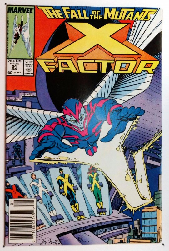 X-Factor #24 (VF, 1988) NEWSSTAND, 1st Cover App of Angel as Death