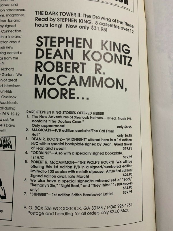 1989 MIDNIGHT GRAFFITT #3 FN+ 6.5 Stephen King / Fisherman Collection