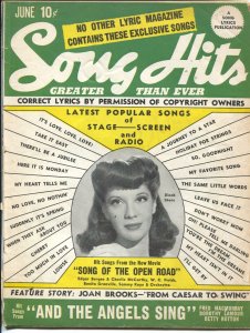 Song Hits 6/1944-Charlton-Dinah Shore-W.C. Fields-song lyrics-VG-