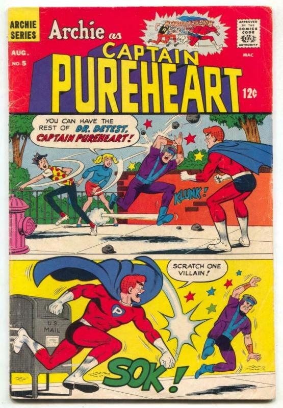 Archie As Captain Pureheart #5 1967- DR DETEST vg