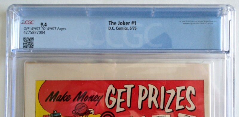 Joker #1 (1975) CGC 9.4 NEAR MINT - MUST HAVE FOR BATMAN COMIC COLLECTORS