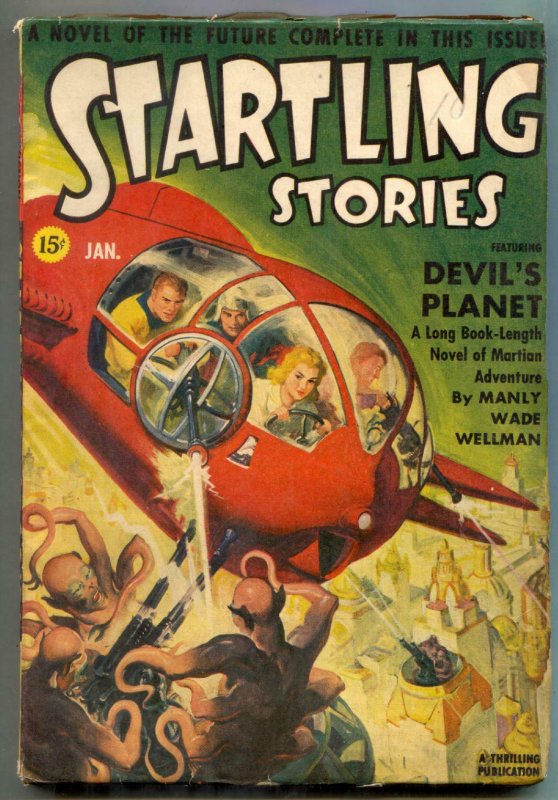 Startling Stories Pulp January 1942- Devil's Planet- Asimov FN-