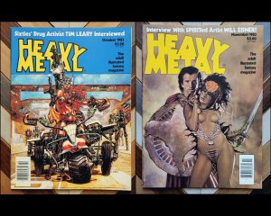 HEAVY METAL Vol.7 #7, 8 (1983) Sharp Set Of 2 FANTASY ART Legendary Creators