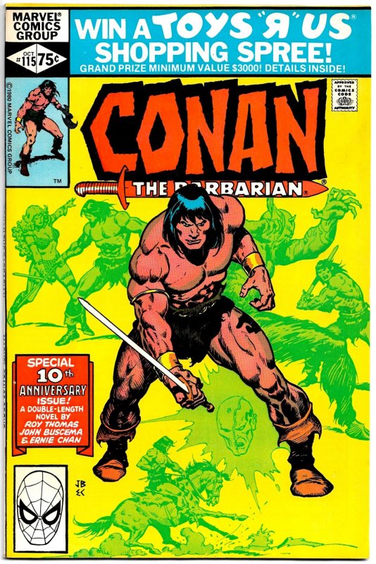 CONAN the BARBARIAN #115 (Oct1980) 8.0 VF 10th Anniv Special - 52 Pages!