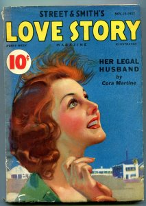 Love Story Pulp November 13 1937- Her Legal Husband- FN-