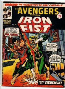Avengers #55 - Iron Fist - Marvel UK - Magazine Size - 7p - 1974 - FN