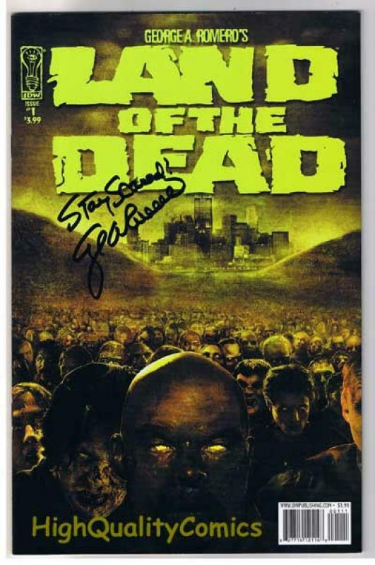 LAND of the DEAD #1, VF/NM, Signed George Romero 'Stay Scared!',Undead, Zombies