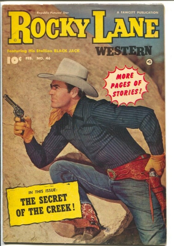 Rocky Lane Western #46-1953-Fawcett- B-Western movie star photo cover-FN 