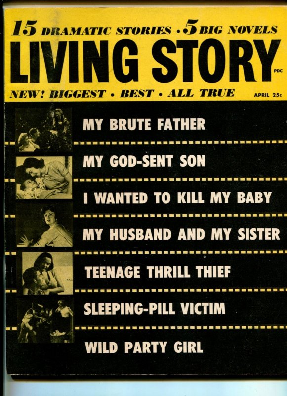 LIVING STORY #1-04/1956-IDEAL-PULP FICTION-THRILLS-SOUTHERN STATES-vf-