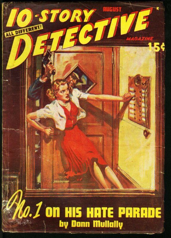 10-Story Detective Pulp 8/1949-Saunders cover FN