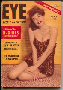 Eye 3/1953-exploitation-cheesecake-Marilyn Monroe beach pix-San Quentin-G