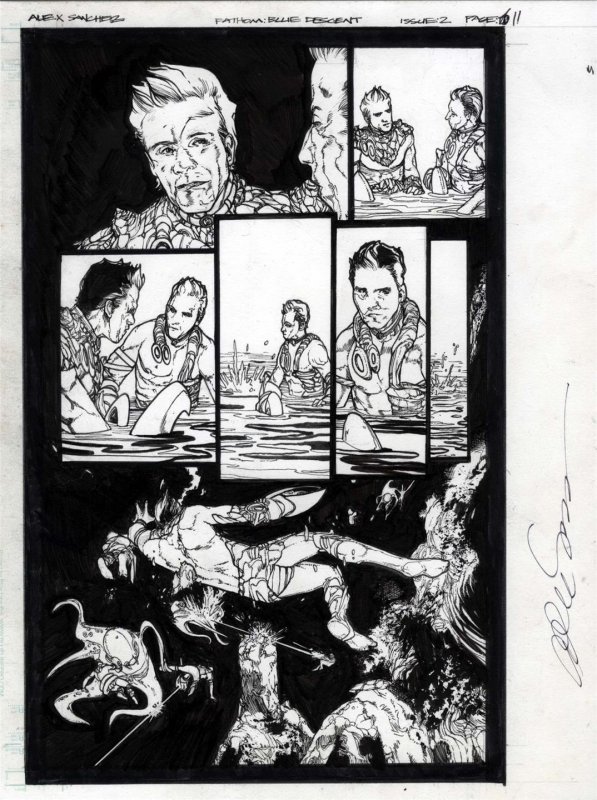 Fathom Blue Descent #2 pg 11 Original Art by Alex Sanchez-2010 Aspen comics