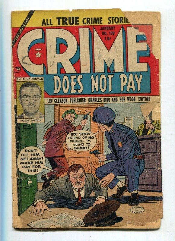 Crime Does Not Pay 130 Poor Brittle Cover Split/Detachached
