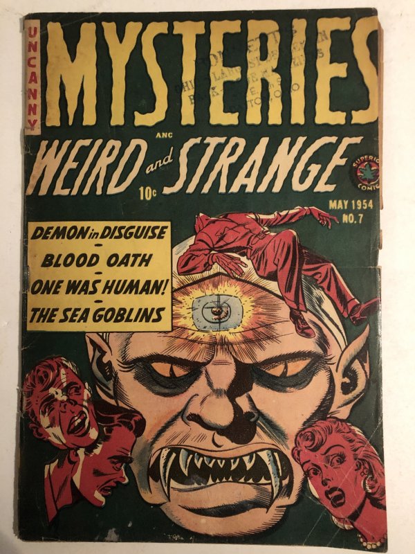 Mysteries Weird and strange 7,VG, Golden age heck cover