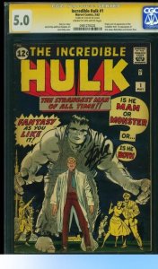 Incredible Hulk 1 CGC 5.0 Stan Lee Signature Series