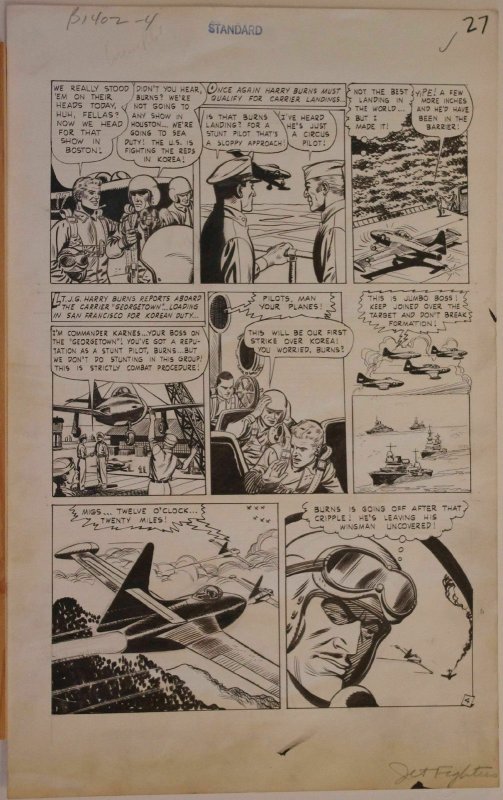 JOHN CELARDO original art, JET FIGHTERS #6, pgs 24-30, 1952, 7 pgs, Blue Angels