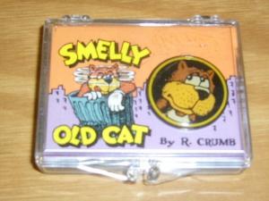 Smelly Old Cat pin with case - robert crumb - underground comix creator