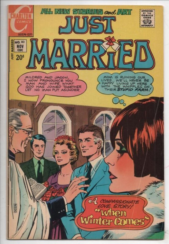 JUST MARRIED #80, FN, Charlton, True Love, 1971