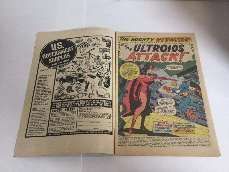 Avengers 36 Vg+ Very Good+ 4.5 Marvel Comics Silver Age