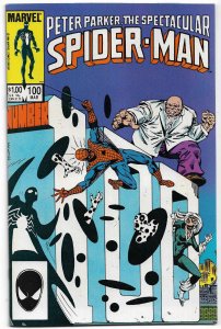 SPECTACULAR SPIDER-MAN#100 VF/NM 1985 FIRST 'HE SPOT' MARVEL COMICS