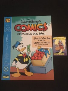 CARL BARKS LIBRARY OF WALT DISNEY'S COMICS AND STORIES IN COLOR #34 with Card