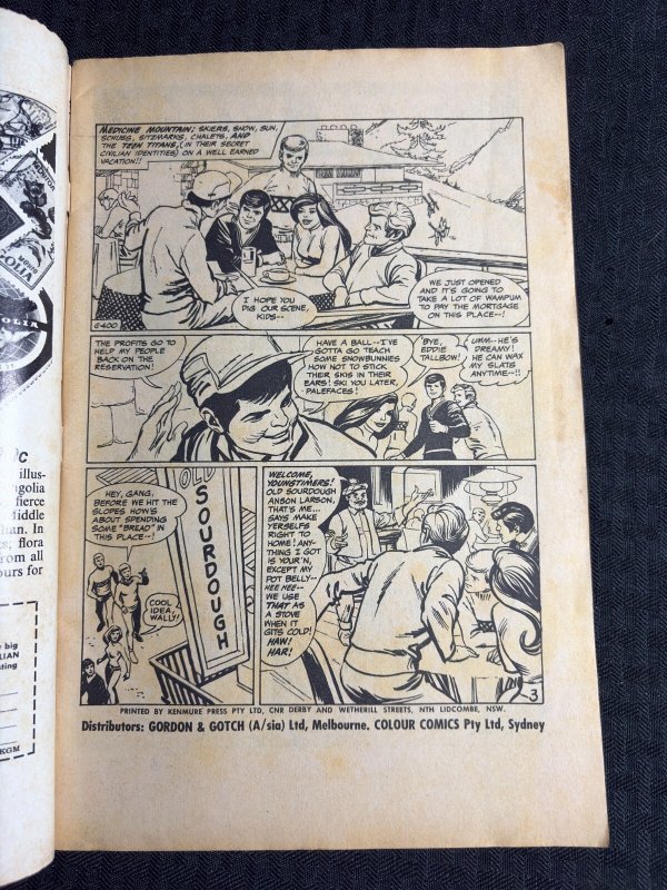 Vintage TIP TOP MONTHLY Colour Comics #61 VG 4.0 Teen Titans AUSTRALIAN EDITION