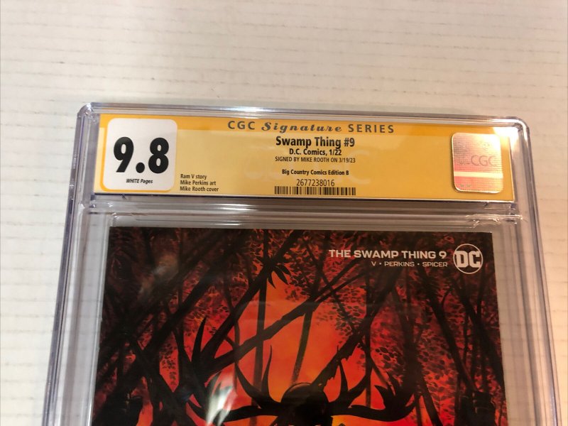 Swanp Thing (2022) # 9 (CGC 9.8 SS) Signed Mike Rooth | Big Country