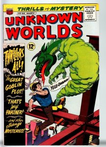 UNKNOWN WORLDS #46-1966-ACG-HORROR-WILD DRAGON COVER-FN+ FN+