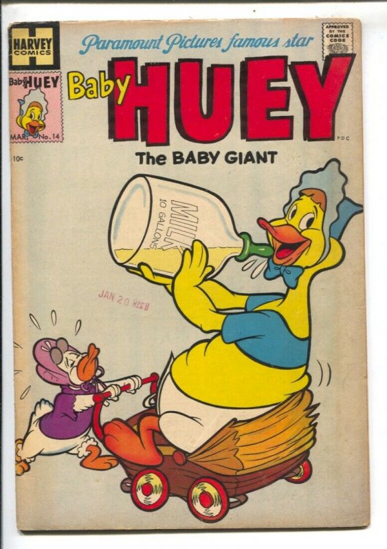 Paramount Animated Comics-Baby Huey #14 1954-Haevey-wacky humor-early issue-FN-